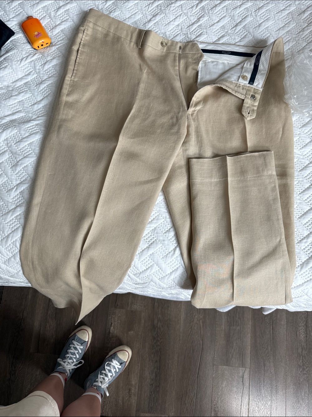 Pronto Uomo Light Beige Flat-Front Chinos